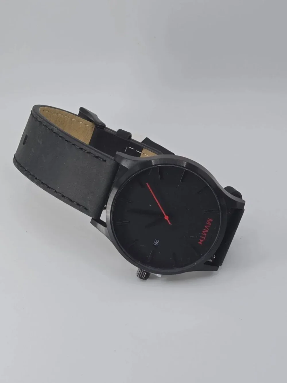 MVMT Classic Men's Black Leather Strap Watch